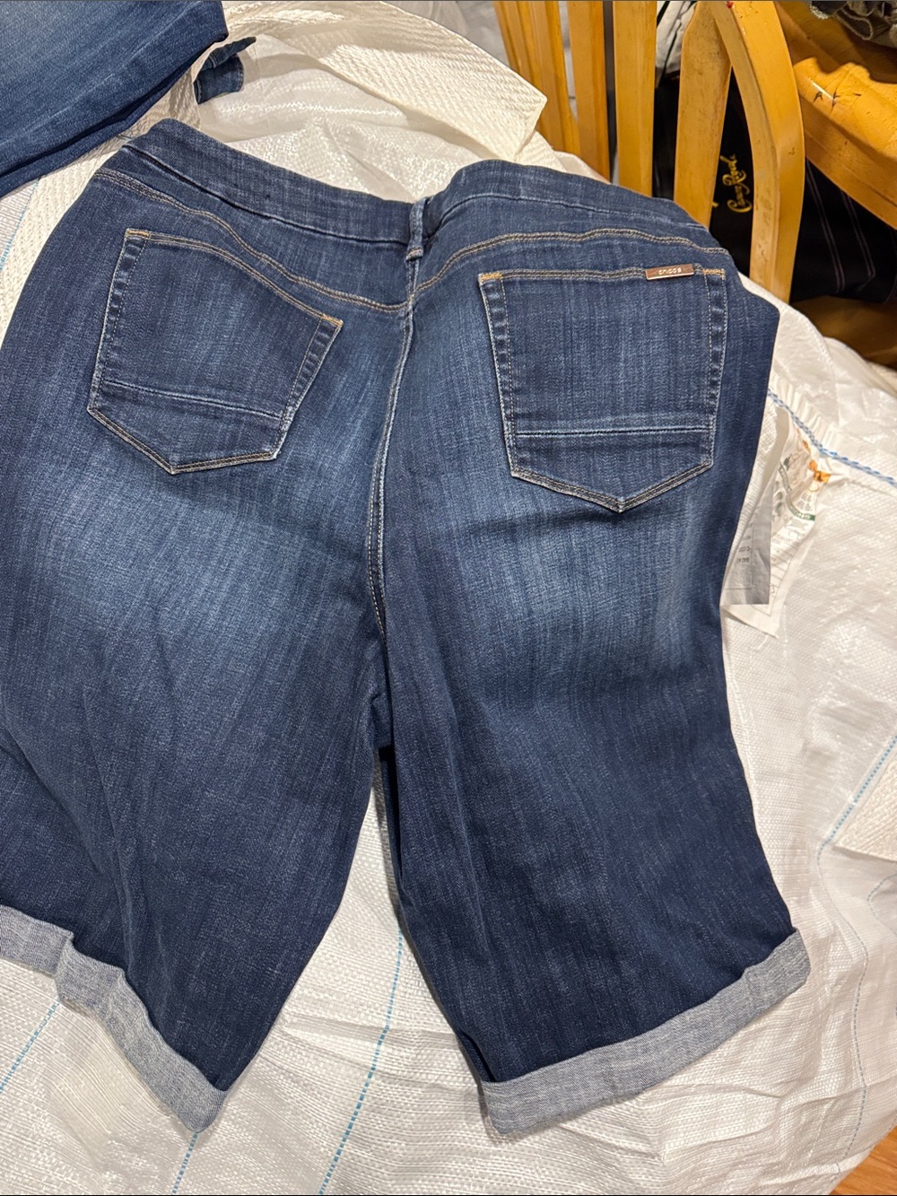 Chico's Dark Indigo Cropped Denim Bermuda Shorts